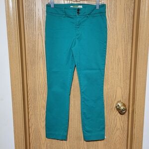 Anthropologie Green Ankle Skinny Pants Size 4